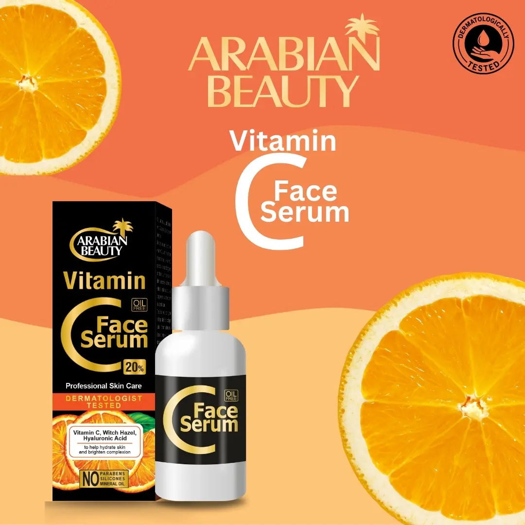 Arabian Beauty Vitamin C Face Serum with Hyaluronic Acid & Witch Hazel - Radiate Youthful Skin